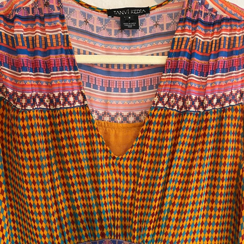 Anthropologie Aelyn Beaded Maxi Dress by TANVI KEDIA Size 8 - Picture 3 of 14